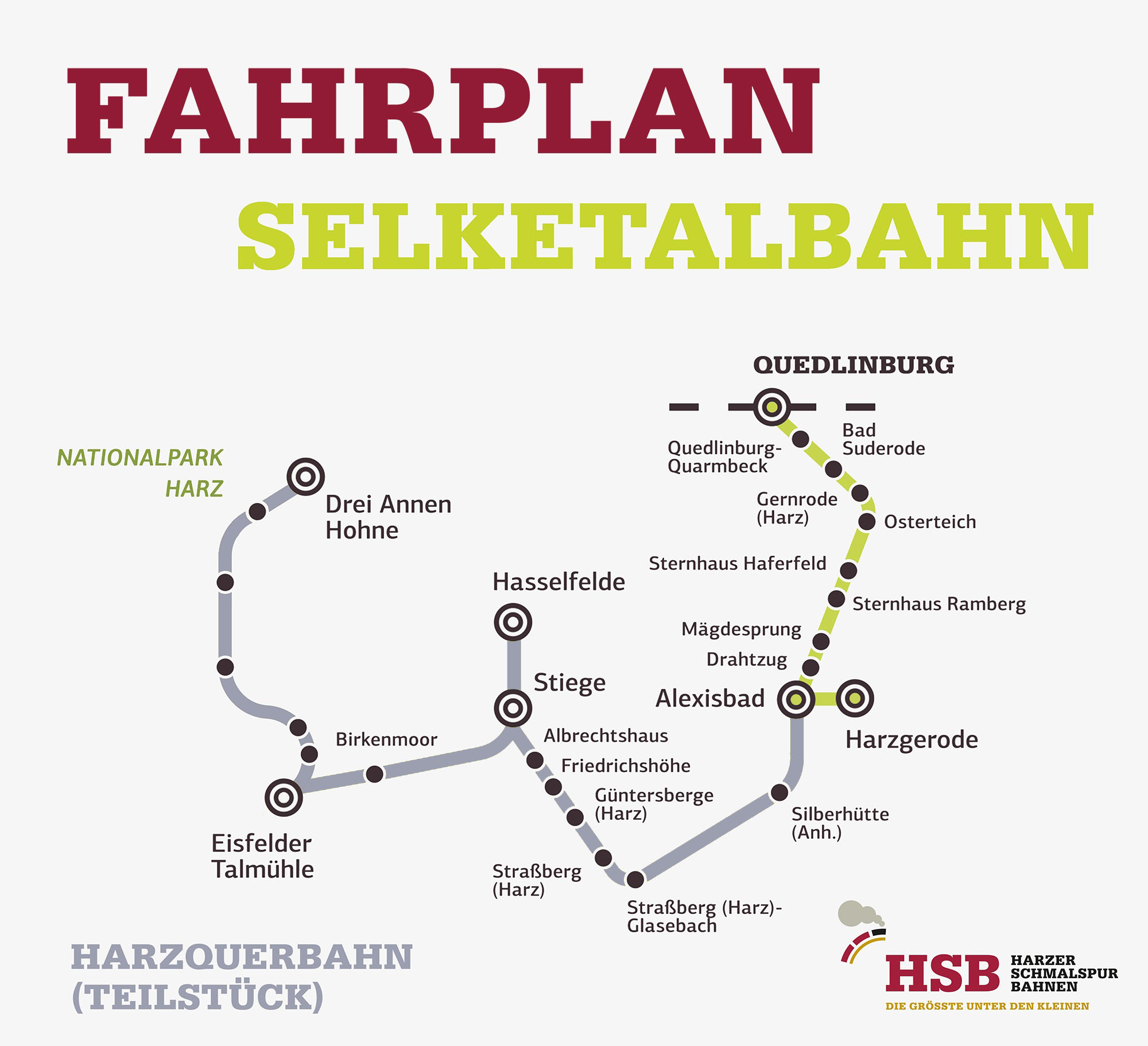 Sommerfahrplan  Selketalbahn 25.04. - 02.11.2025