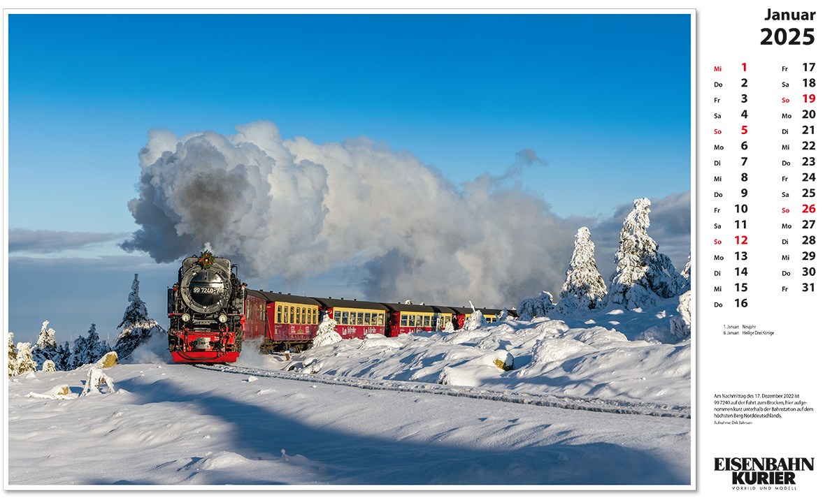 Harzer Schmalspurbahnen  EK - KALENDER HARZER SCHMALSPURBAHNEN 2025